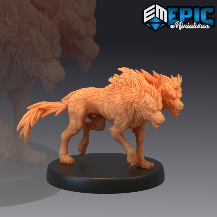3D Printable Death Dog / Two Headed Hell Hound / Terror Beast by