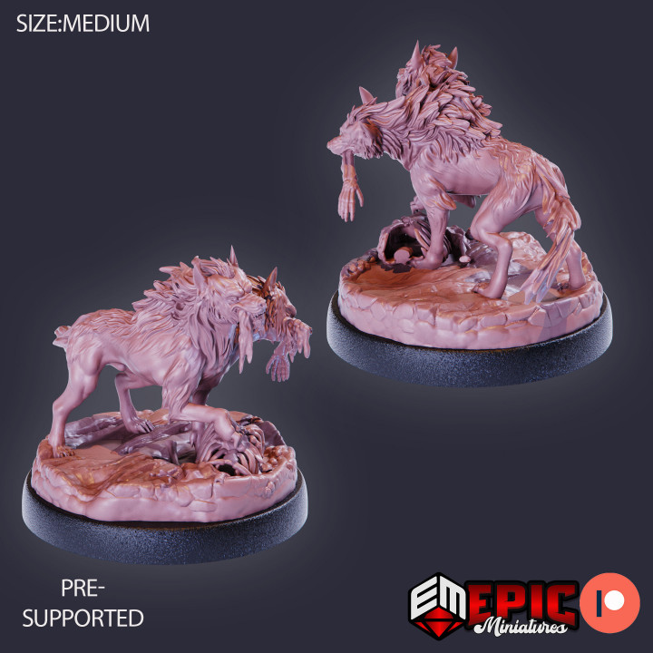3D Printable Death Dog Set / Two Headed Hell Hound / Terror Beast