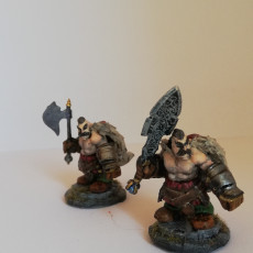 Picture of print of Dwarf Clan Soldier 2 weapon versions 1 inch base, 28/32 mm height Medium miniature