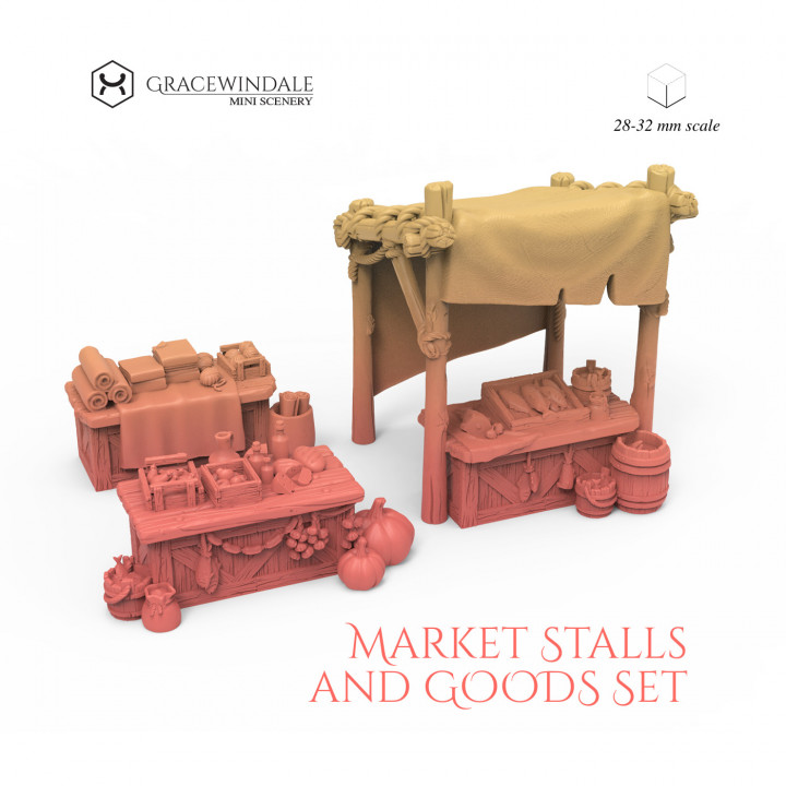 Market Stalls and Goods Set image