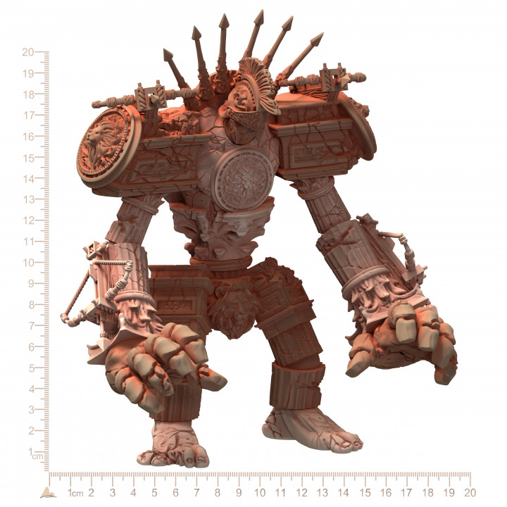 001 Ancient Giant Roman Stone Ruin Golem Gladiator Construct image