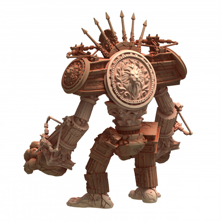 001 Ancient Giant Roman Stone Ruin Golem Gladiator Construct image