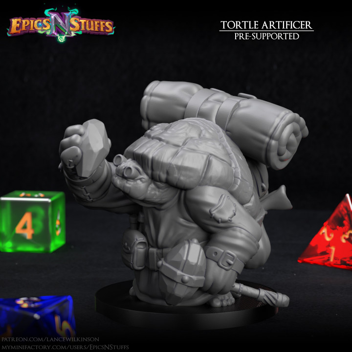 Tortle Artificer Miniature - Pre-Supported's Cover