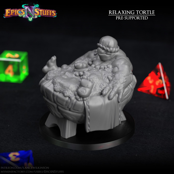 Relaxing Tortle Miniature - Pre-Supported's Cover