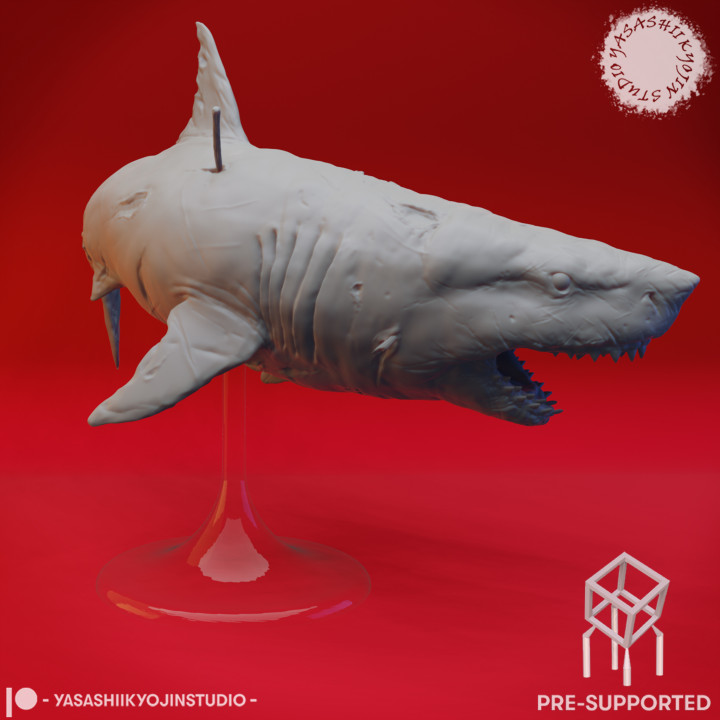 Great Wight Shark (Undead) - Tabletop Miniature (Pre-Supported) image