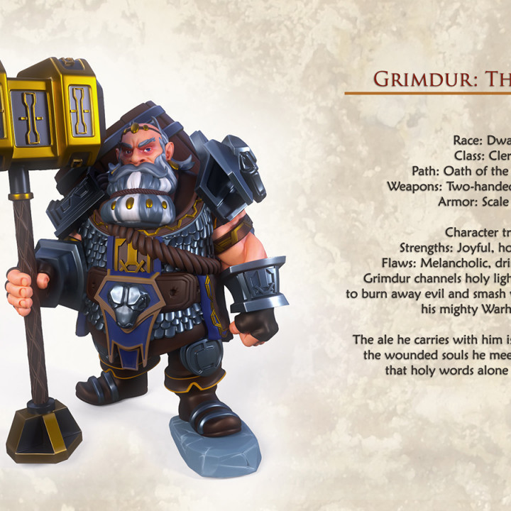 Grimdur The Cleric - Idle and Action Pose image