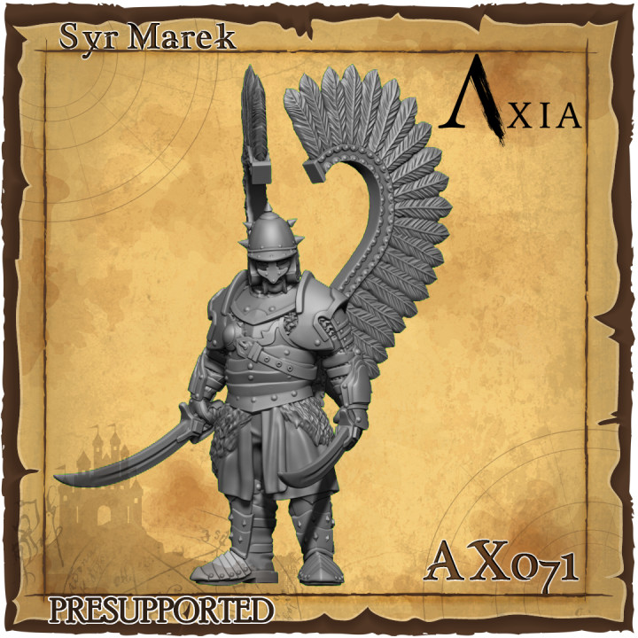 AX071 Syn Marek, Winged Hussar with Twin Sabres Amber Husaria image