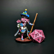 Picture of print of Black Witch Tabaxi - Tabaxi Caravan - PRESUPPORTED - 32mm scale - Illustrated & Stats
