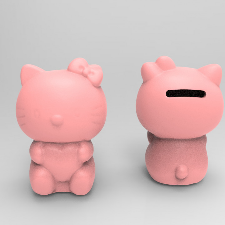 Pink kitty saving pot（generated by revopoint pop） image