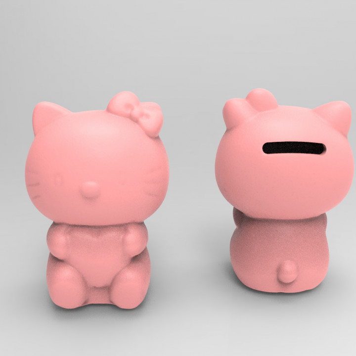 Pink kitty saving pot（generated by revopoint pop）