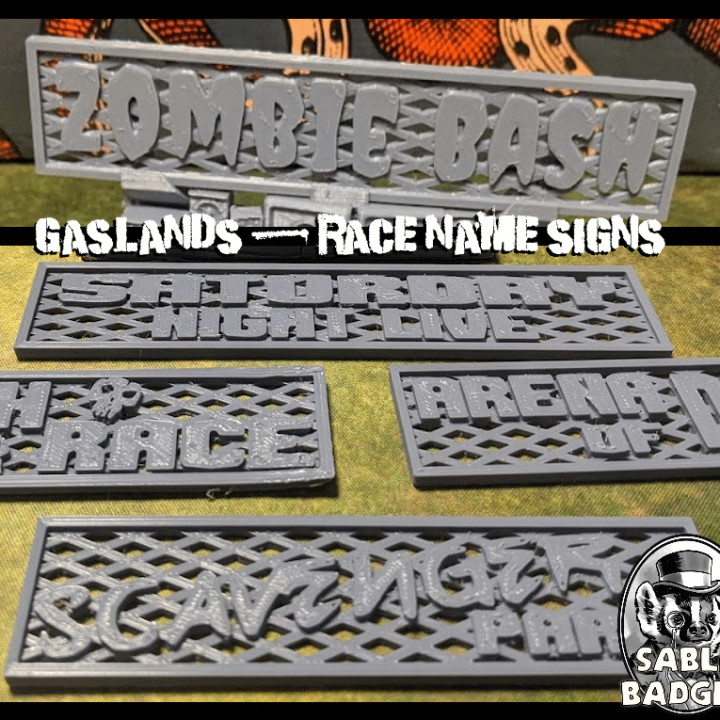 Gaslands - Race Name Signs for Gaslands Gates. image