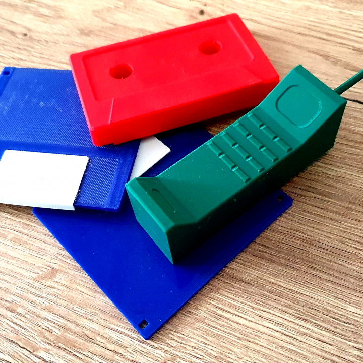 Retro '80s' (Cassette Tape, Floppy Disk, Cellphone) image