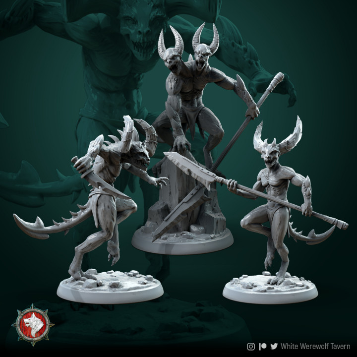 Imps set 3 miniatures 32mm pre-supported image