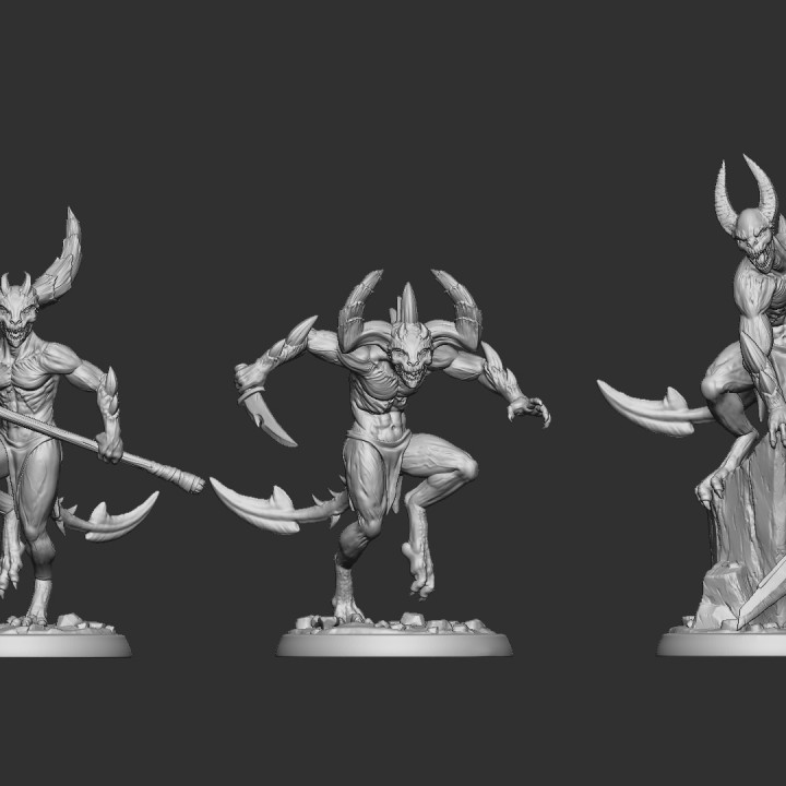 Imps set 3 miniatures 32mm pre-supported image