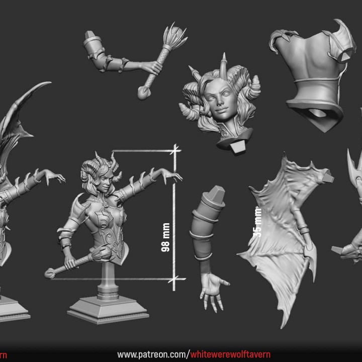 Zurae-Ta succubus bust pre-supported image