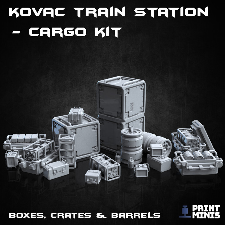 Sci-fi Boxes, Barrels & Crates - Cargo Kit - Automata Collection image