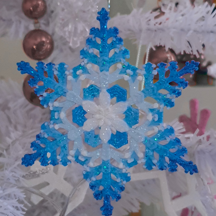 snow flake Christmas tree ornament image