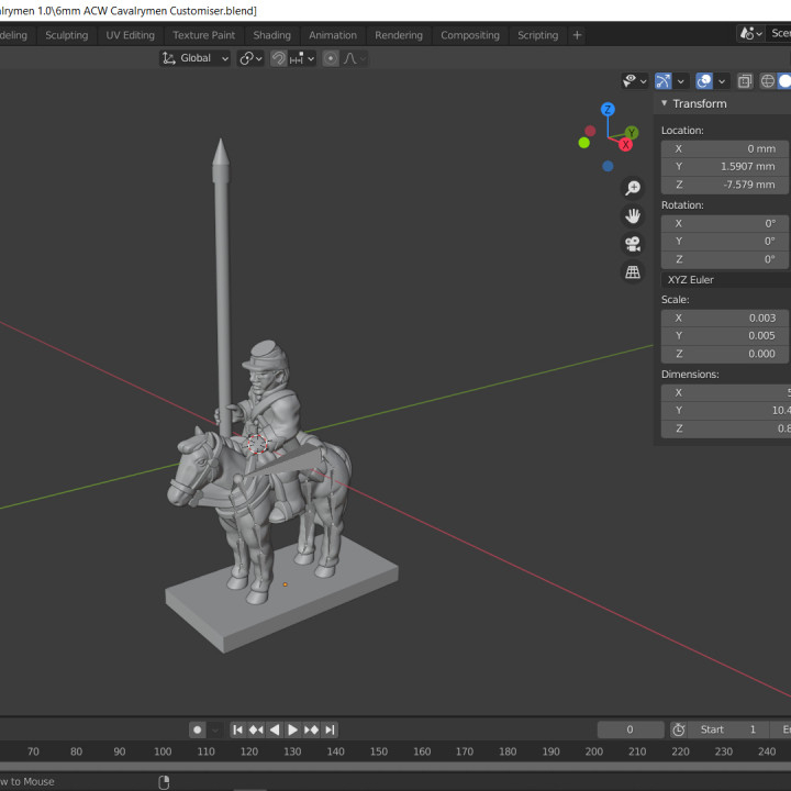 6-15mm ACW US Cavalry & Blender File ACW-17
