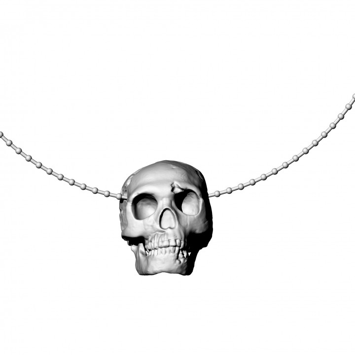 skull neanderthal pendant image