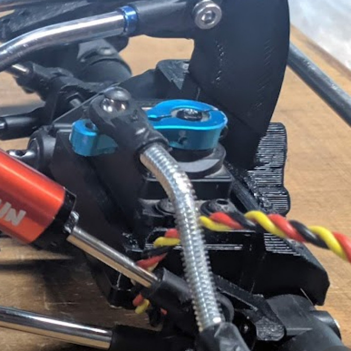 3D Printable Vertical Servo Mount for AR60 Axles Sporty Version by