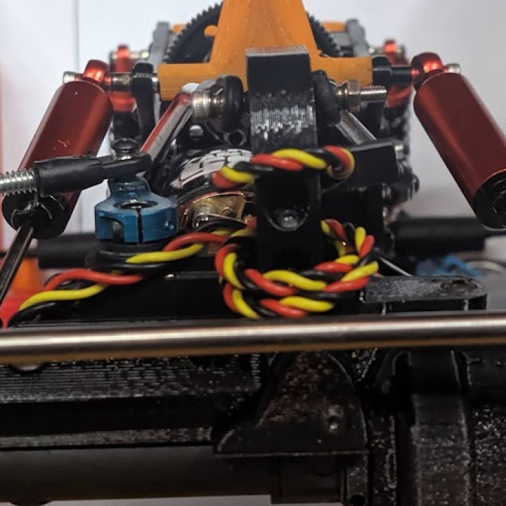 3D Printable Vertical Servo Mount for AR60 Axles Sporty Version by