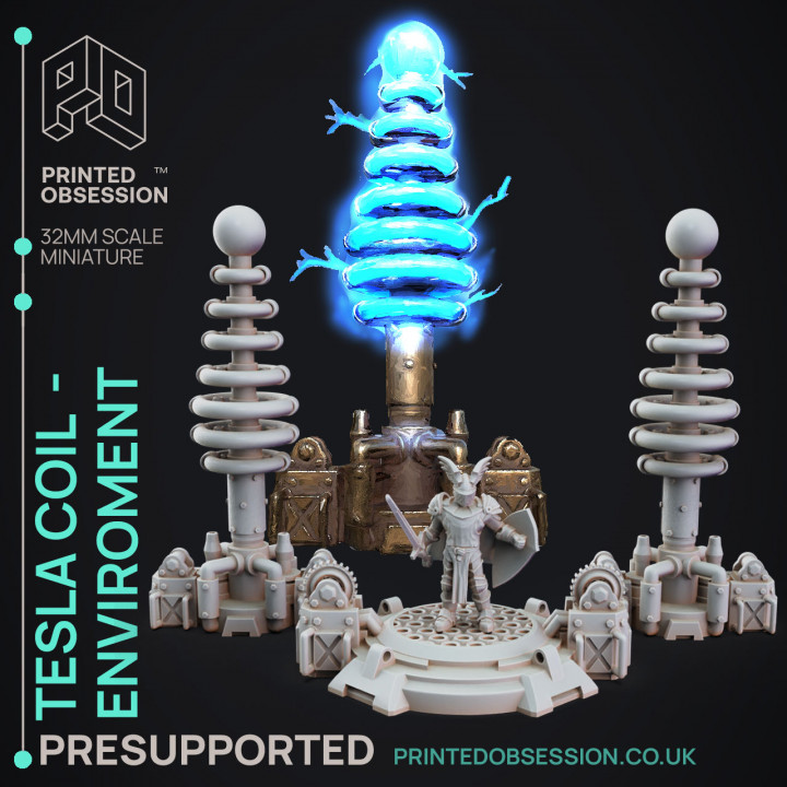 Tesla Coil - Enviroment/Scatter Terain - PRESUPPORTED - 32mm Scale image