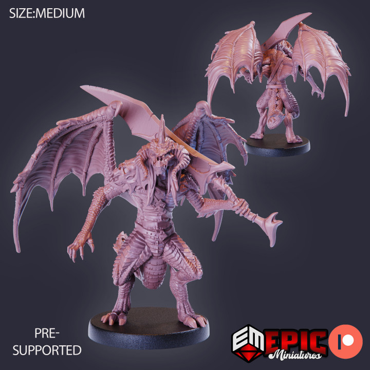 Draconic Demon Black Set / Acid Dragon Devil / Winged Skull Dragonborn image
