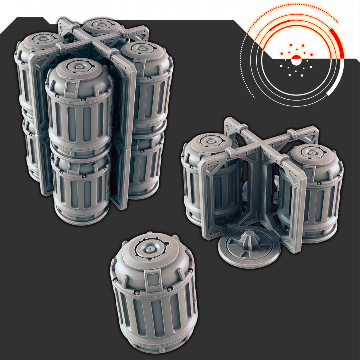 Sci-fi Shipping Cannister and Rack [Support-Free] image