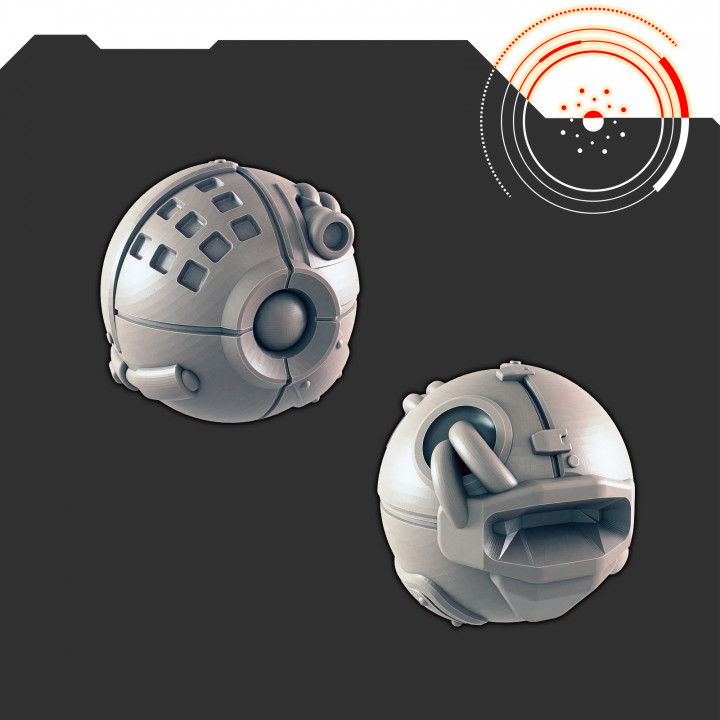 Sci-fi Sentry Ball Drone [Support-free] image