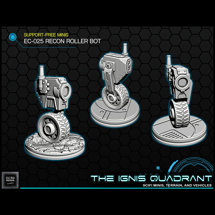 Sci-fi "EC-025" Recon Roller Bot [Support-free] image
