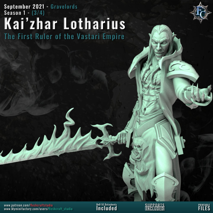 3D Printable Kai'zhar Lotharius, The First Ruler of the