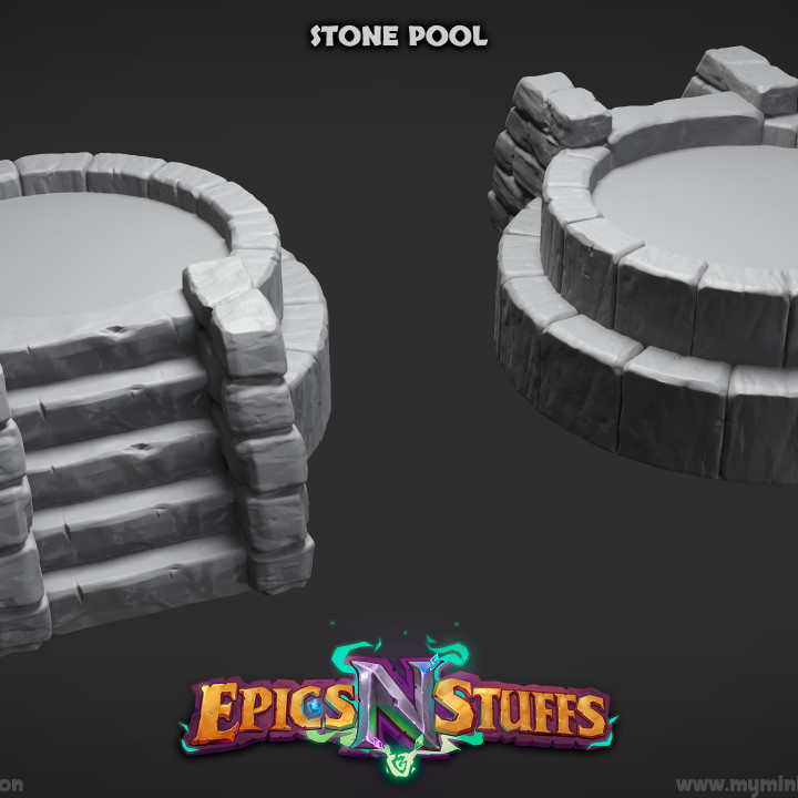 Stone Pool Miniature - Pre-Supported image