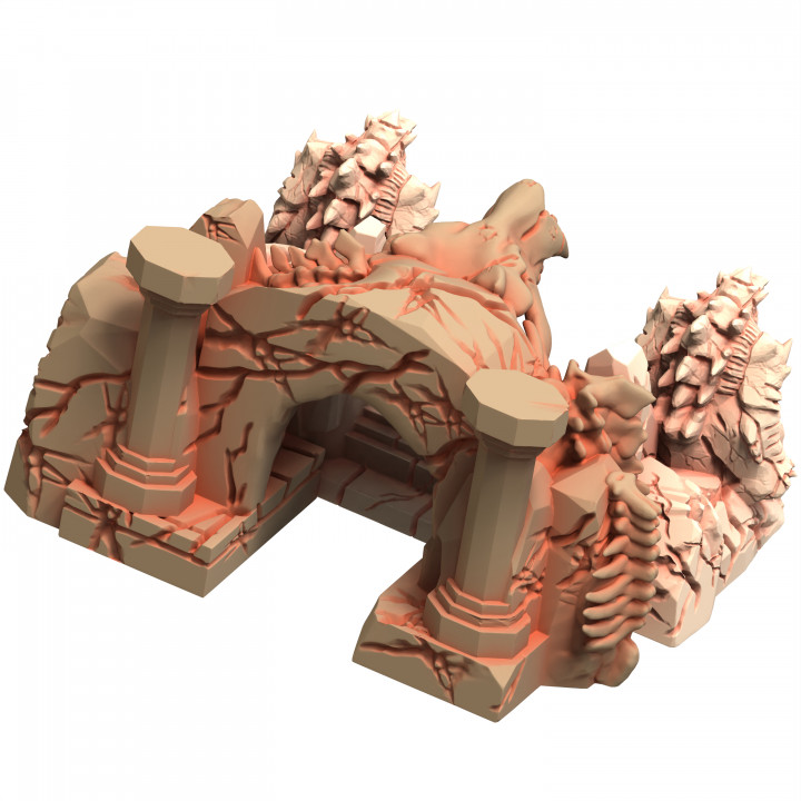 009 Scifi Space Pirate Speeder Ships Alien Ectoplasm Cosmic Portal and Kaiju Temple Ruins Scatter Terrain