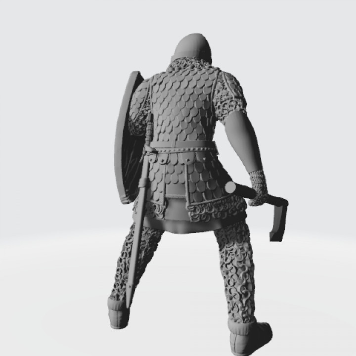 Medieval Russian heavy infantry with axe image