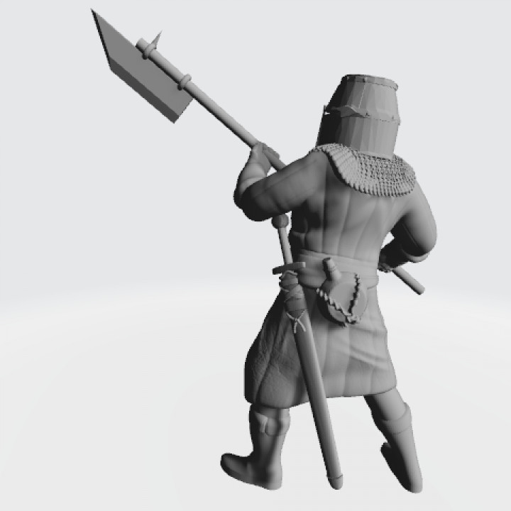 Medieval knight great helmet with poleweapon image