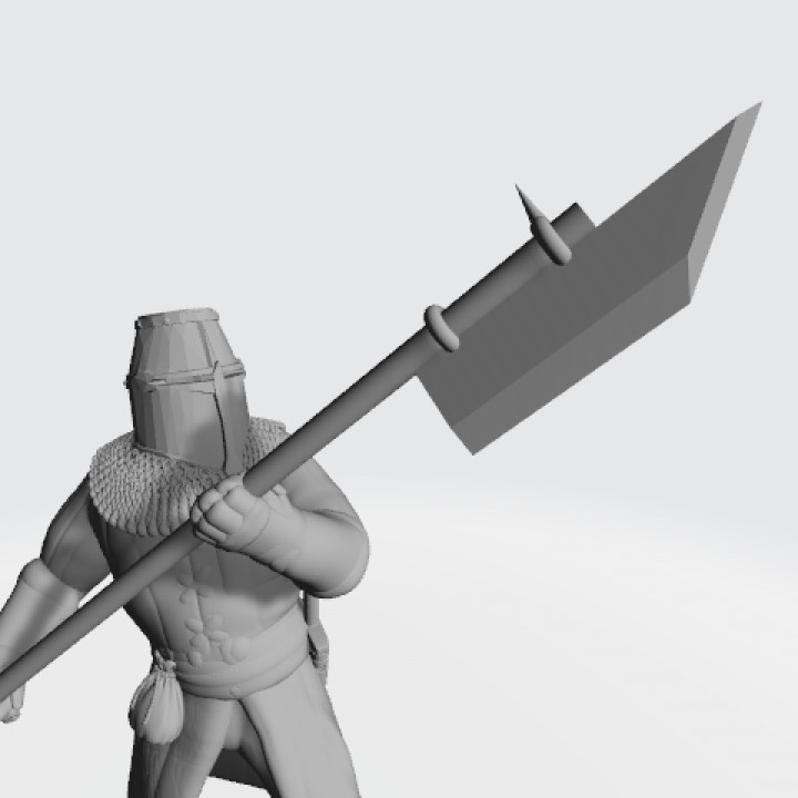 Medieval knight great helmet with poleweapon image
