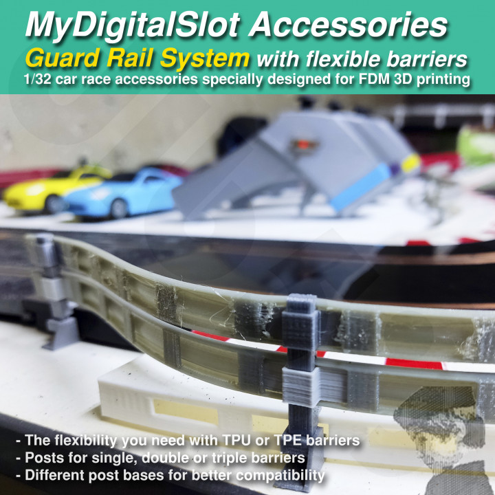 MyDigitalSlot GuardRails, 3D printed DIY accessories for your 1/32 Slot Car Racing Game image