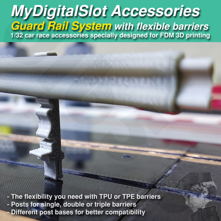 MyDigitalSlot GuardRails, 3D printed DIY accessories for your 1/32 Slot Car Racing Game image