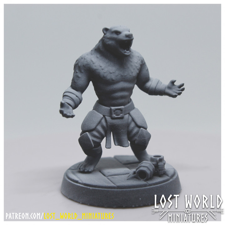 3D Printable Werebear Miniatures set - Supported by Lost