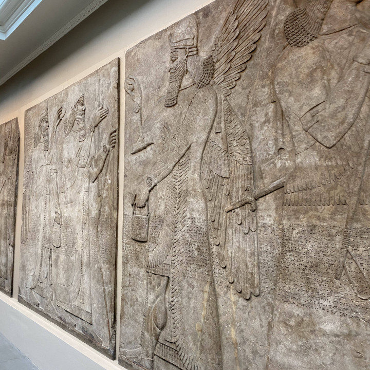 Symbolic scene, Assyrian relief image