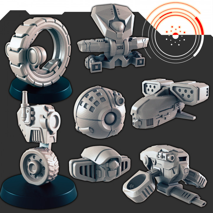 Sci-Fi Bots and Drones Set [Support-free] image