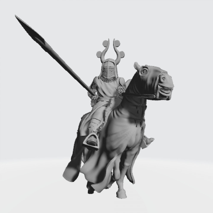 Medieval Danish King Valdemar charging on horse image