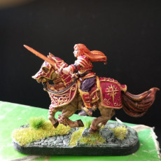 Picture of print of Female paladin on horse