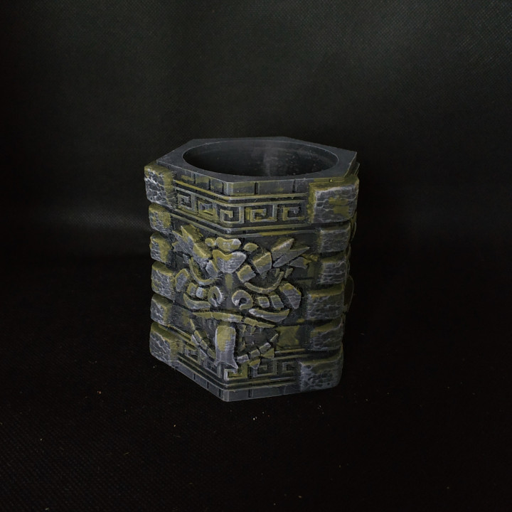 3D Print of lizardmen dice cup by Megadoux