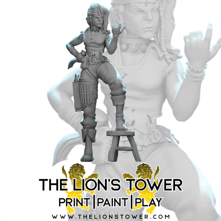 Karina the Informer - Human female Bandit (32mm scale presupported miniature) image