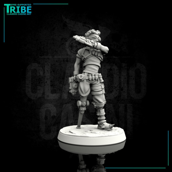 (0056) Male Steampunk Sci-fi Guy with guns
