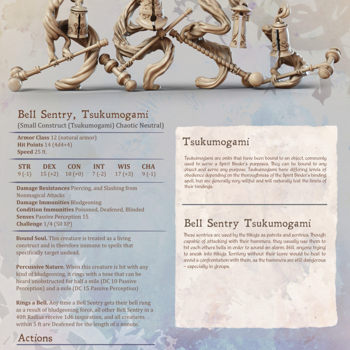 Bell Sentry Tsukumogami Animated Object 5 Pack (Pre-Supported) image