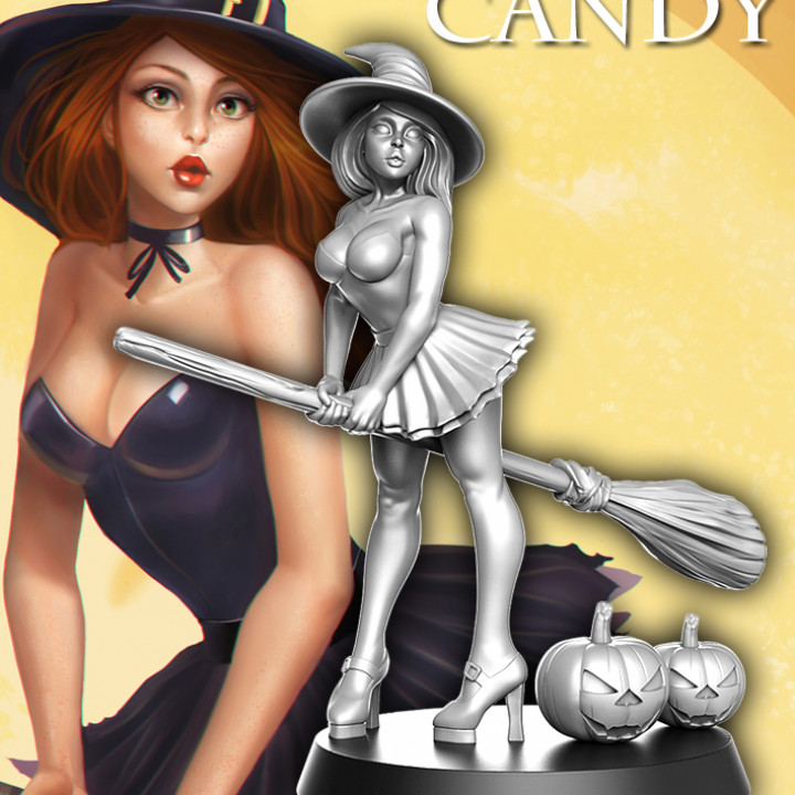 Candy - Female witch Halloween - 32mm - DnD image