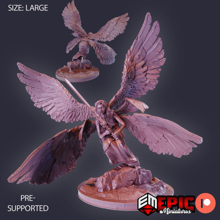 Seraphim Angel Set / Six Winged Female Celestial / Heavenly High Guardian image