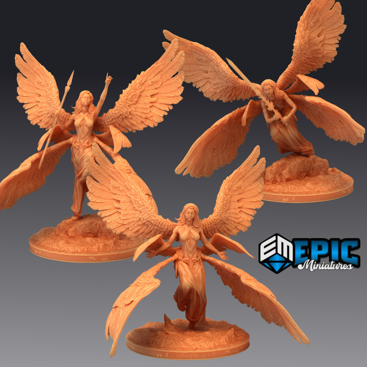 Seraphim Angel Set / Six Winged Female Celestial / Heavenly High Guardian image
